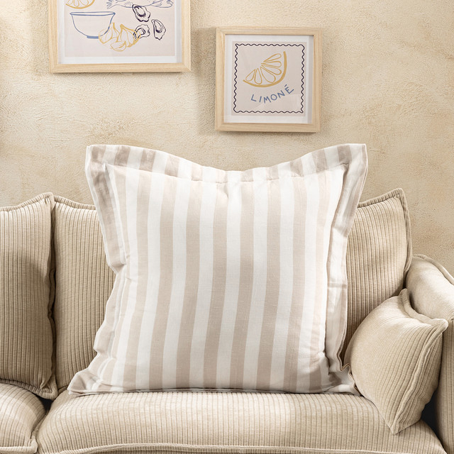Frankie Stripe Large Feather Cushion