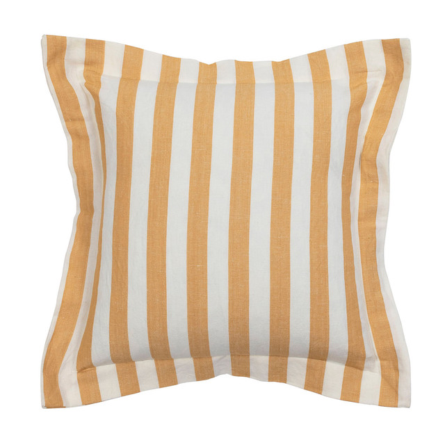Frankie Mustard Stripe Feather Cushion 4 Frankie Mustard Stripe Feather Cushion