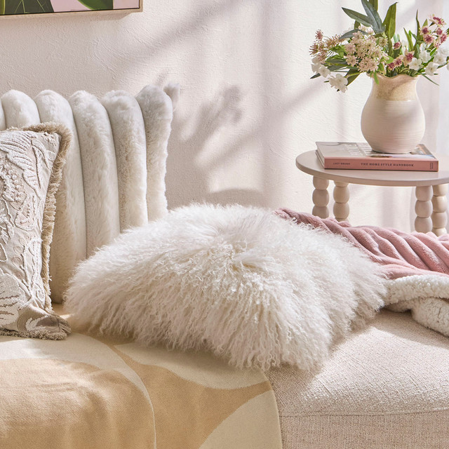 Mongolian Lambswool Square Cushion 1 Mongolian Lambswool Square Cushion