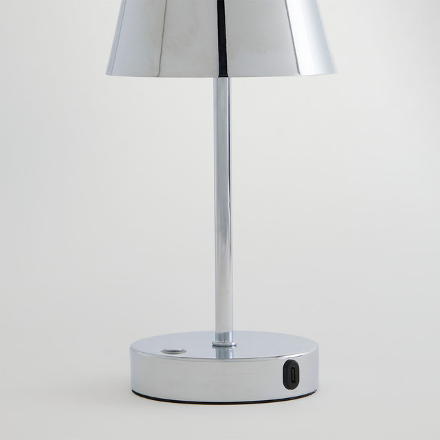 Avignon Silver 23cm Portable LED Table Lamp 9 Avignon Silver 23cm Portable LED Table Lamp