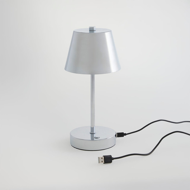 Avignon Silver 23cm Portable LED Table Lamp 10 Avignon Silver 23cm Portable LED Table Lamp