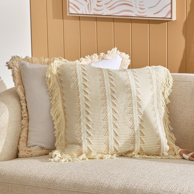 Ayla Jacquard Tassel Cushion 1 Ayla Jacquard Tassel Cushion
