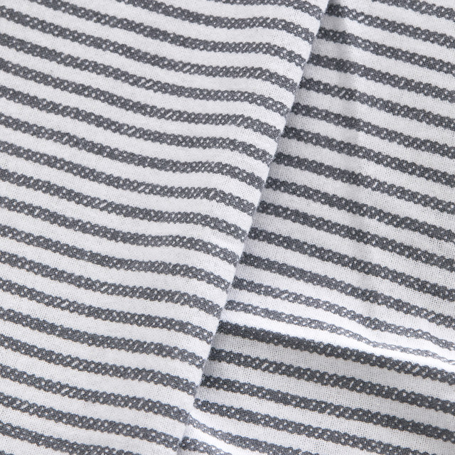 Charcoal Stripe Cotton Flannelette Sheet Set 10 Charcoal Stripe Cotton Flannelette Sheet Set