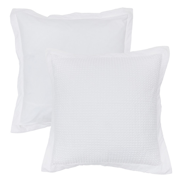 Waffle White European Pillowcase