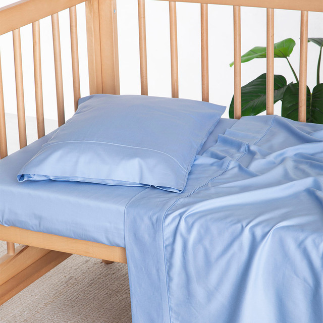 400TC Blue Bamboo Cotton My First Sheet Set