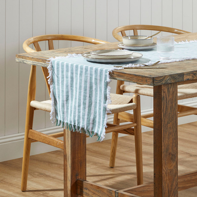 Liv Stripe Cotton Fringed Table Runner 1 Liv Stripe Cotton Fringed Table Runner