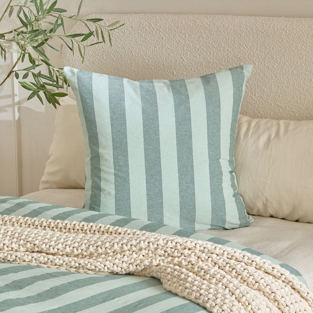 Milah Teal Stripe European Pillowcase 1 Milah Teal Stripe European Pillowcase