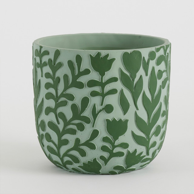 Vine Green Cement Decorative Pot 12 Vine Green Cement Decorative Pot