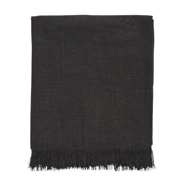 Isola Charcoal Extra Large Fringed Chenille Throw 1 Isola Charcoal Extra Large Fringed Chenille Throw