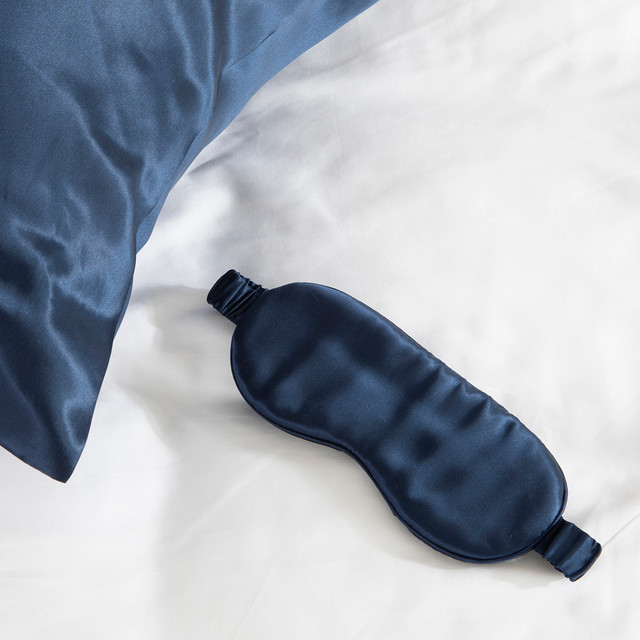 Navy Mulberry Silk Eye Mask 6 Navy Mulberry Silk Eye Mask