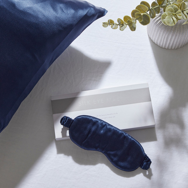 Navy Mulberry Silk Eye Mask 7 Navy Mulberry Silk Eye Mask