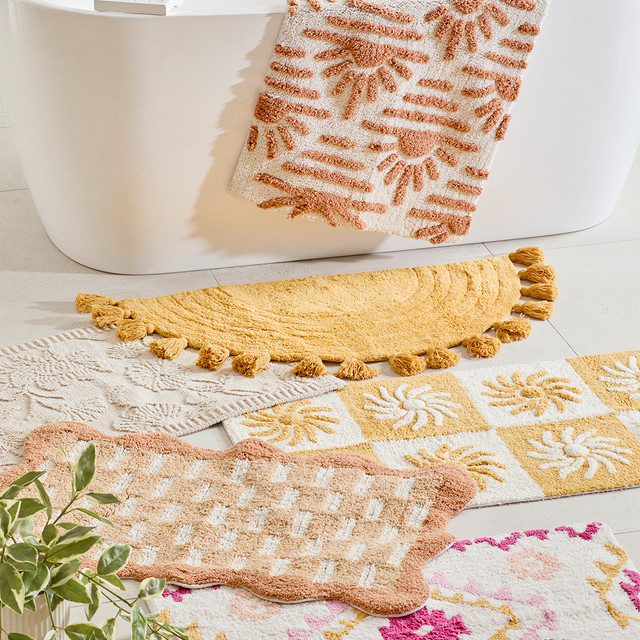 Soleil Check Bath Mat 12 Soleil Check Bath Mat