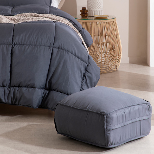 Snoozi Cube Charcoal Microfibre Comforter Set 7 Snoozi Cube Charcoal Microfibre Comforter Set