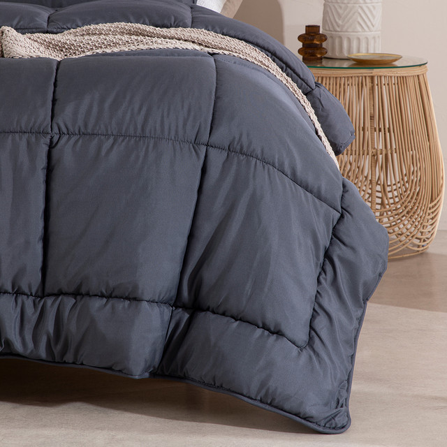 Snoozi Cube Charcoal Microfibre Comforter Set 8 Snoozi Cube Charcoal Microfibre Comforter Set