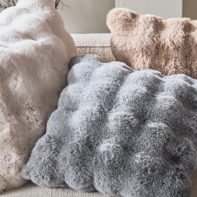 Prague Charcoal Faux Fur Cushion 4 Prague Charcoal Faux Fur Cushion