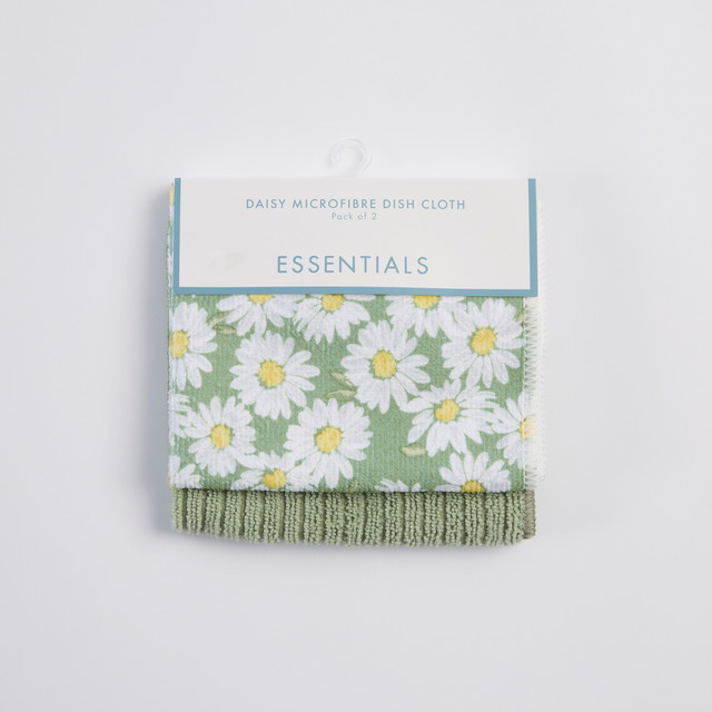 Daisy Microfibre Dish Cloth 2pk 1 Daisy Microfibre Dish Cloth 2pk
