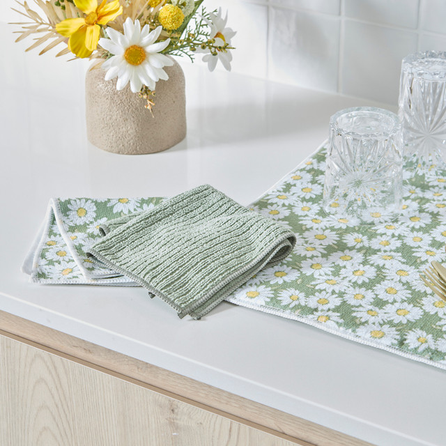 Daisy Microfibre Dish Cloth 2pk 7 Daisy Microfibre Dish Cloth 2pk
