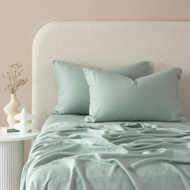 Washed Linen Sage Standard Pillowcase Pair