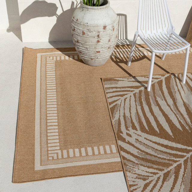 White Boarder Rug Tannum White Border Large Outdoor Rug - Pillow Talk