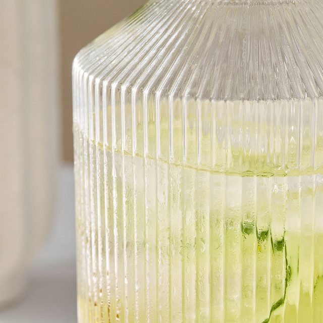 Mila Ribbed Crystal Glass Carafe 1 Mila Ribbed Crystal Glass Carafe