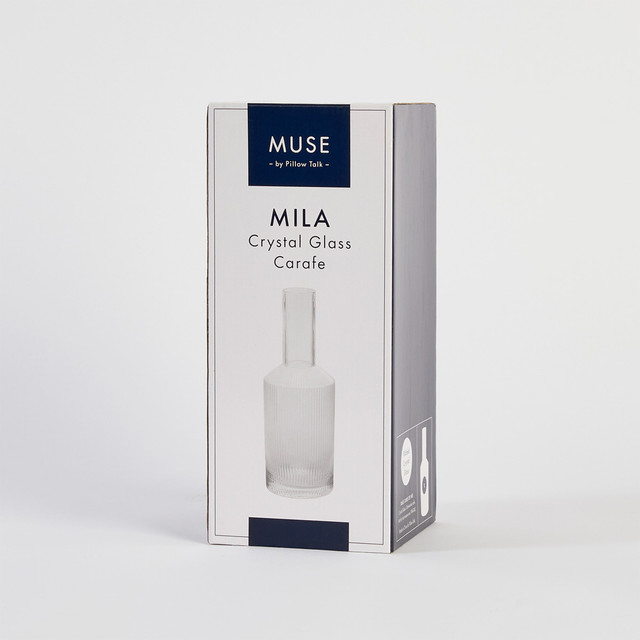 Mila Ribbed Crystal Glass Carafe 8 Mila Ribbed Crystal Glass Carafe
