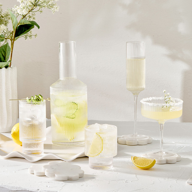 Mila Ribbed Crystal Glass Carafe 10 Mila Ribbed Crystal Glass Carafe