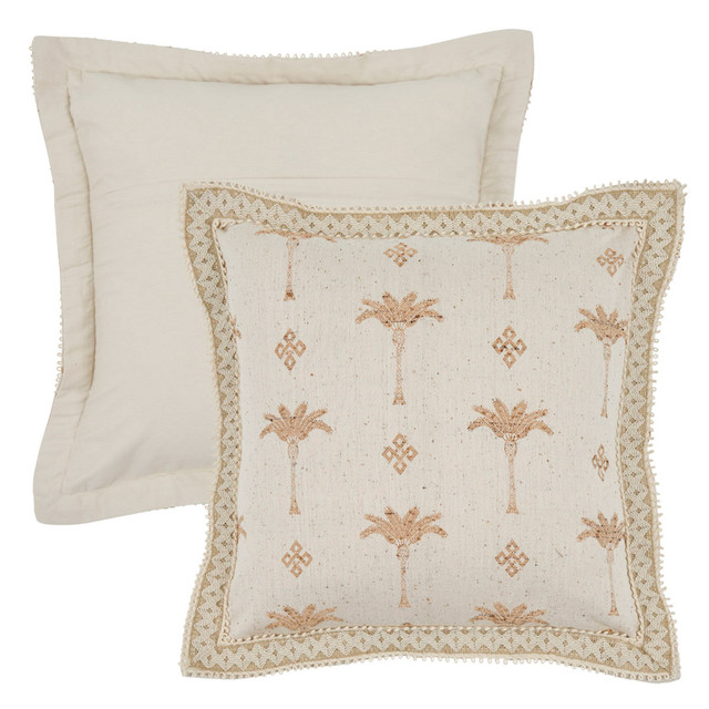 Raina Palm with Embroidered Trim Cushion 5 Raina Palm with Embroidered Trim Cushion
