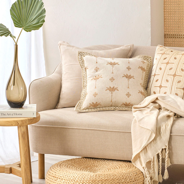 Raina Palm with Embroidered Trim Cushion 6 Raina Palm with Embroidered Trim Cushion