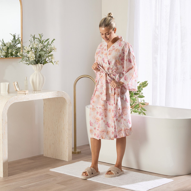 Mandie Flower Floral Linen Cotton Kimono 10 Mandie Flower Floral Linen Cotton Kimono