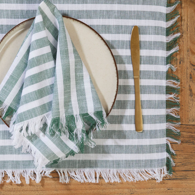 Liv Stripe Cotton Fringed Napkin 2 Pack 5 Liv Stripe Cotton Fringed Napkin 2 Pack