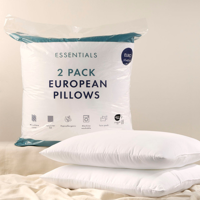 2 Pack European Pillows