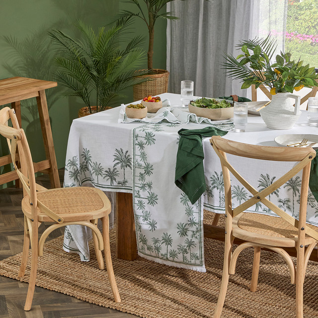 Tahiti Green Cotton Table Cloth 1 Tahiti Green Cotton Table Cloth