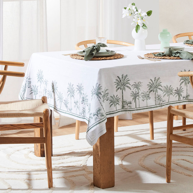 Tahiti Green Cotton Table Cloth 4 Tahiti Green Cotton Table Cloth