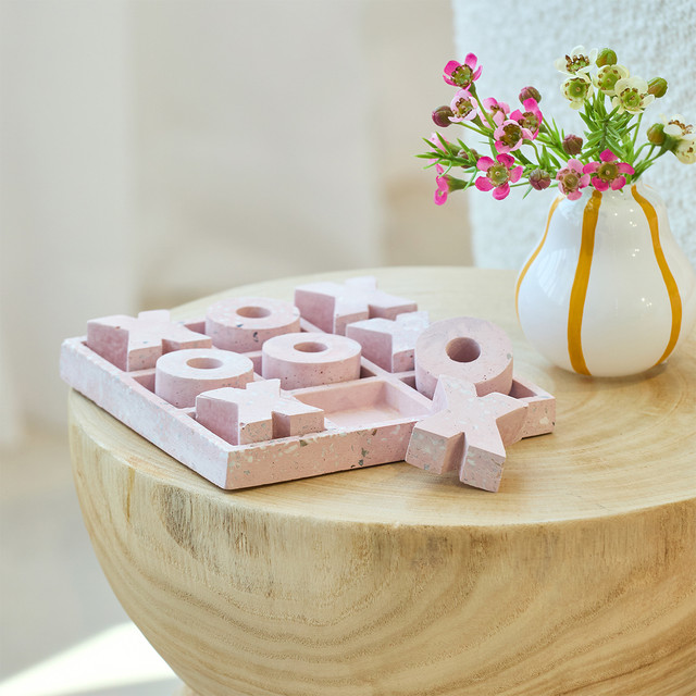 Terrazzo Pink Noughts and Crosses