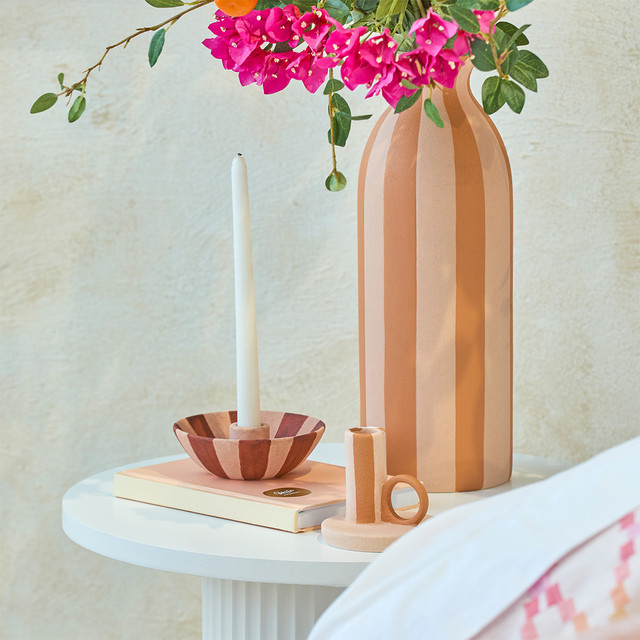 Sandy Stripe Candle Holder 1 Sandy Stripe Candle Holder