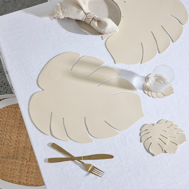 Monstera Leaf Cream Table Setting Range