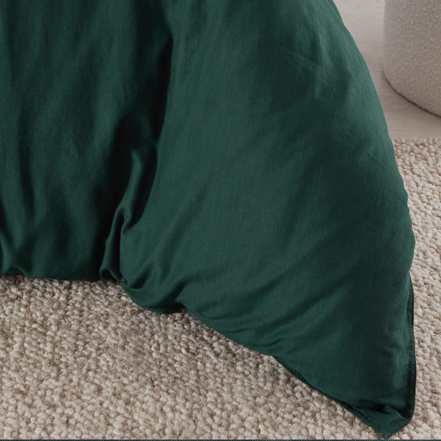 Washed Linen Look Dark Teal Quilt Cover Set 9 Washed Linen Look Dark Teal Quilt Cover Set