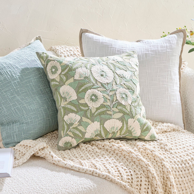 Holly Embroidered Cushion
