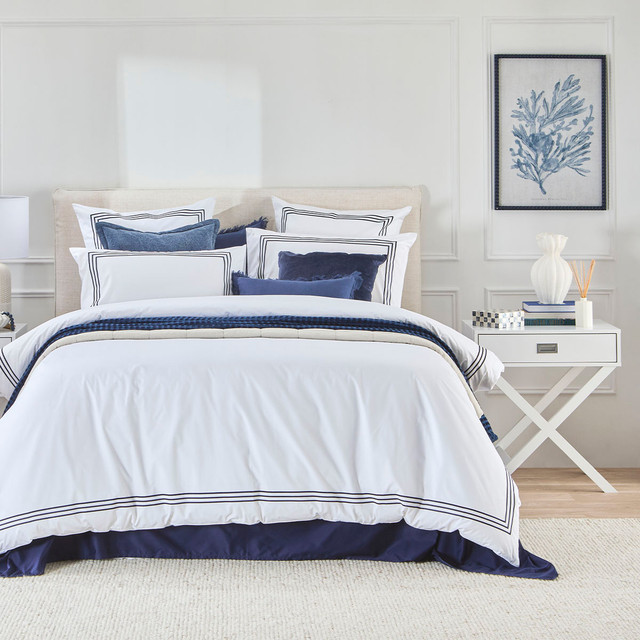 Hotel Luxury Navy Quilt Cover Set 16 Hotel Luxury Navy Quilt Cover Set
