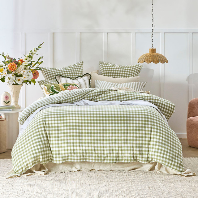 Maisie Check Sage Green European Pillowcase 7 Maisie Check Sage Green European Pillowcase