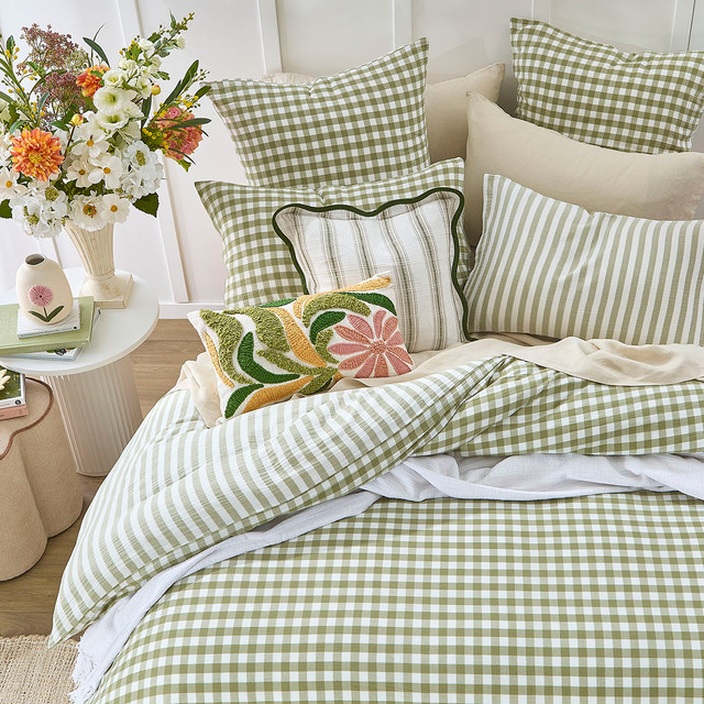 Maisie Check Sage Green European Pillowcase 8 Maisie Check Sage Green European Pillowcase