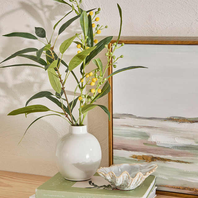 Wattle Yellow Bouquet in Vase 6 Wattle Yellow Bouquet in Vase
