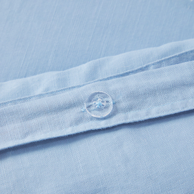 Washed Linen Look Light Blue Quilt Cover Set 9 Washed Linen Look Light Blue Quilt Cover Set
