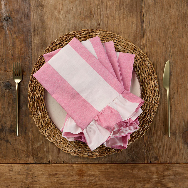 Piper Stripe Ruffle Napkin 4 Pack 13 Piper Stripe Ruffle Napkin 4 Pack