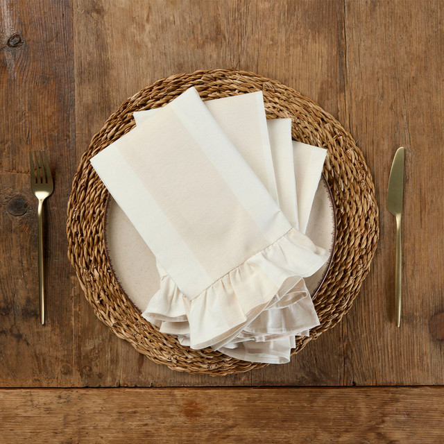 Piper Stripe Ruffle Napkin 4 Pack 16 Piper Stripe Ruffle Napkin 4 Pack