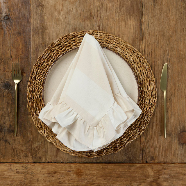 Piper Stripe Ruffle Napkin 4 Pack 17 Piper Stripe Ruffle Napkin 4 Pack