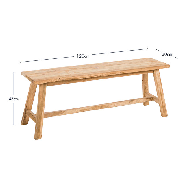 Ward Recycled Teak Bench 1 Ward Recycled Teak Bench